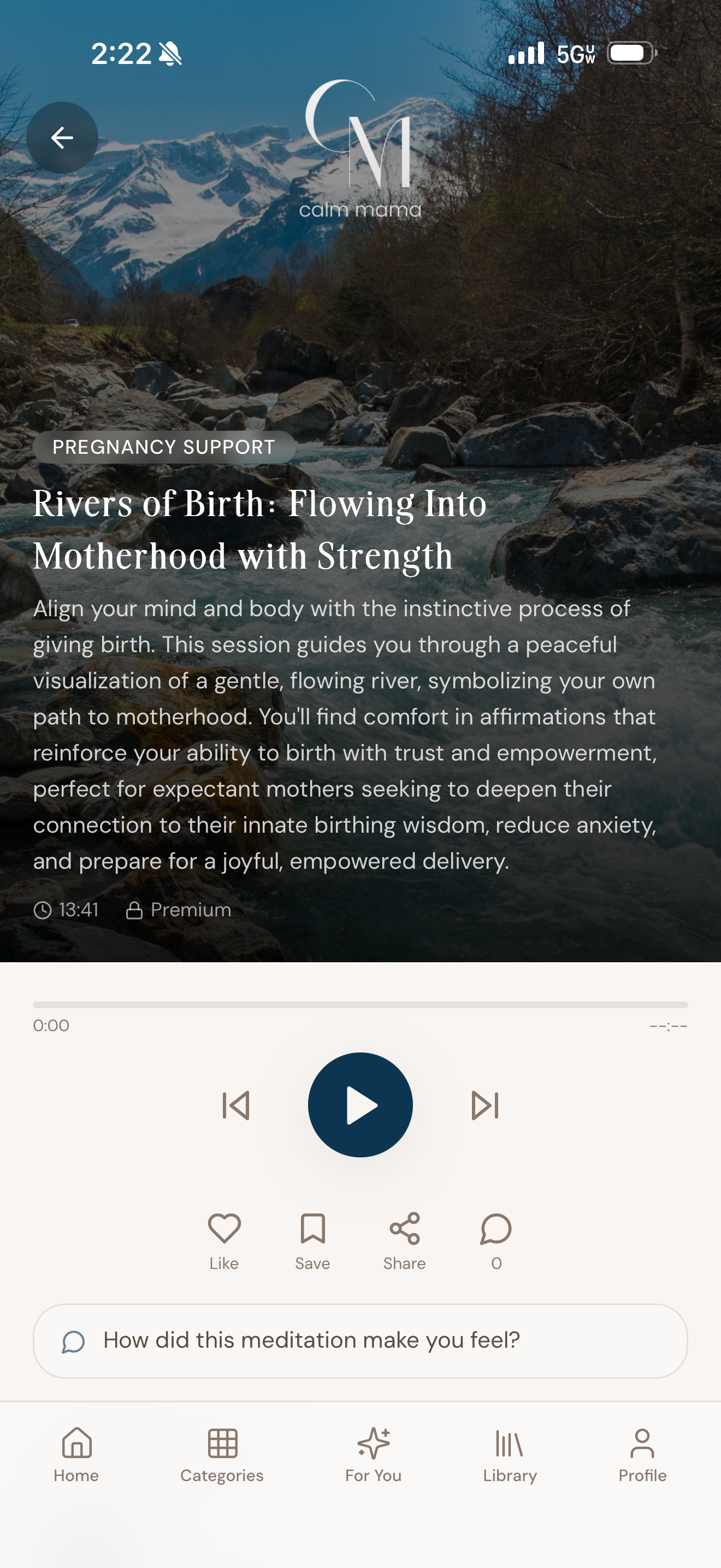 Calm Mama Rivers of Birth hypnosis